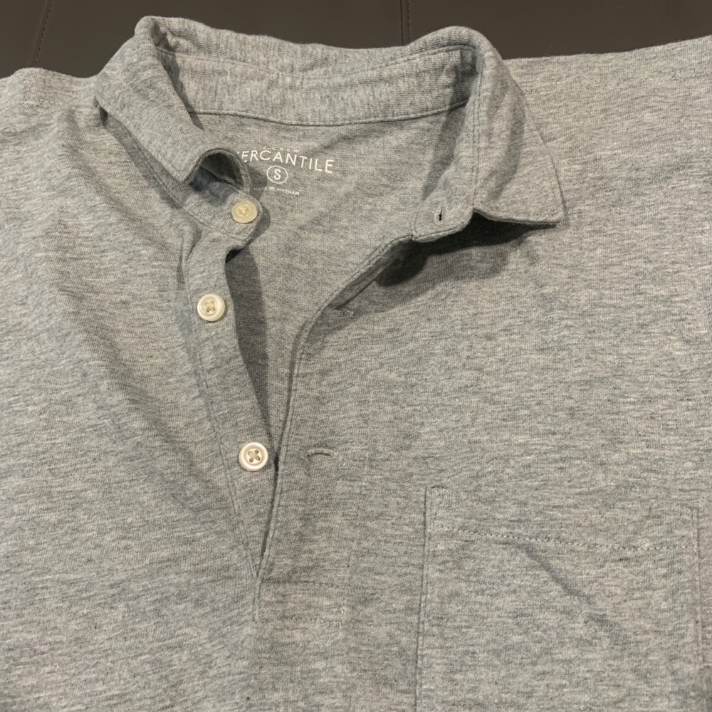Men's Small Gray cotton Mercantile Polo shirt.